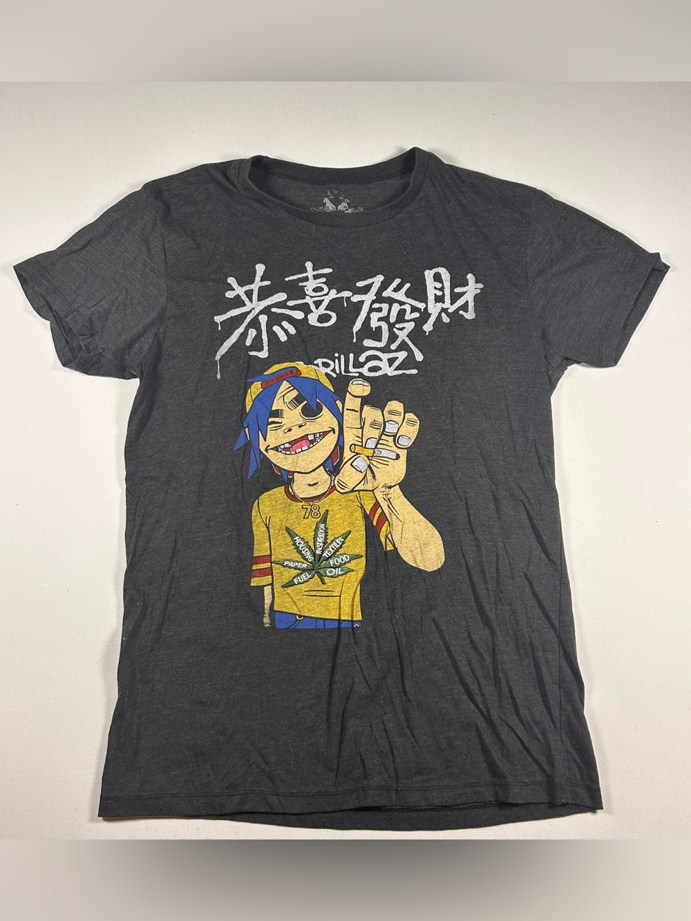 Rare Vintage Gorillaz Shirt Mens Large Y2K Tour Japanese Cannabis Embroidery
